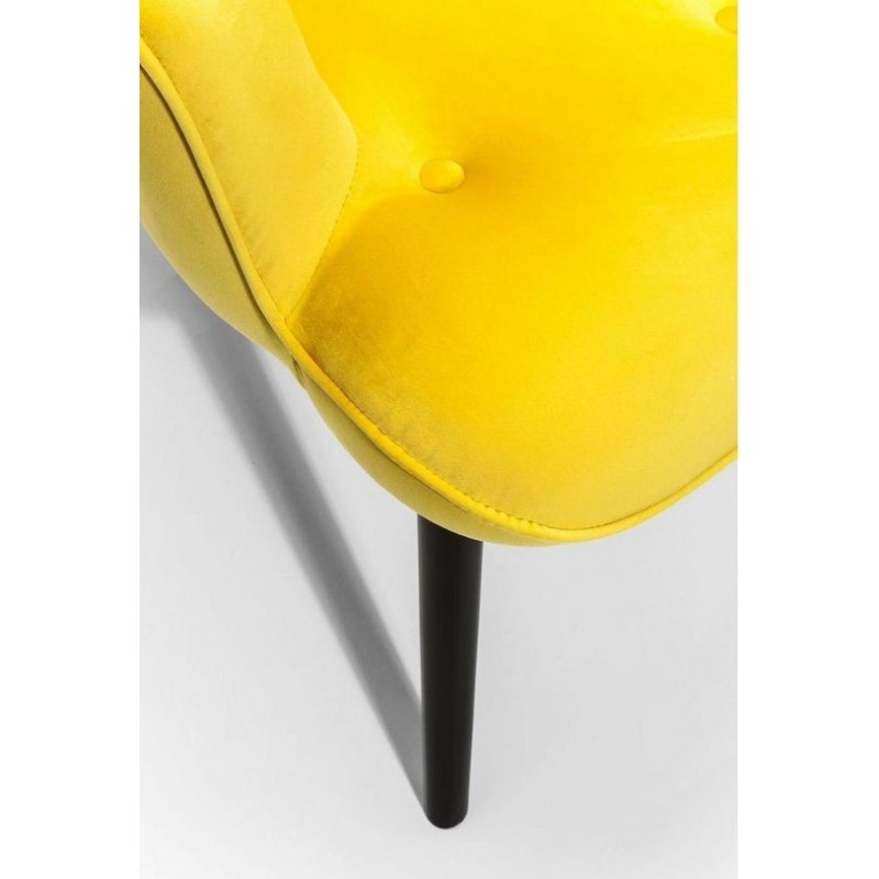 Armchair Black Vicky Velvet Yellow